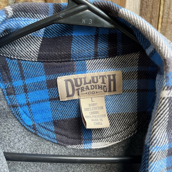 Duluth Trading Co Blue and Gray Plaid Performance Jacket - Picture 2 of 4